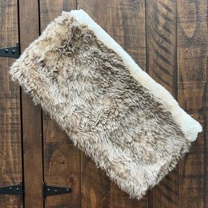 American Eagle Brown Ivory Faux Fur Infinity Scarf Warm Winter